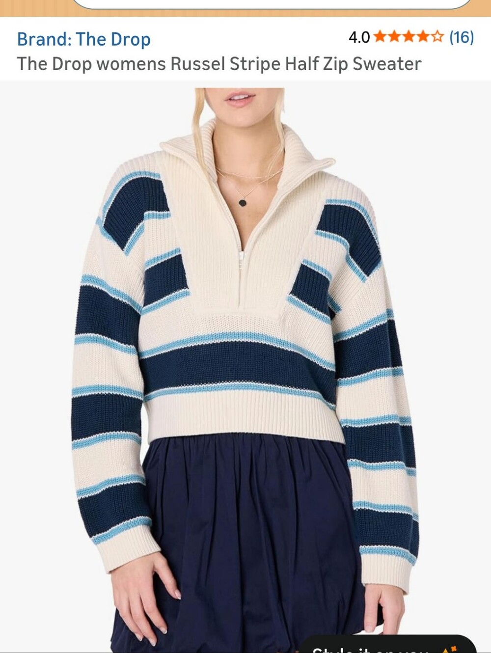 The Drop Russell Half Zip Sweater